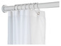Rideau de douche blanc avec une barre blanche