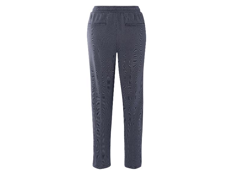 Pantalon élégant bleu marine à taille élastique.