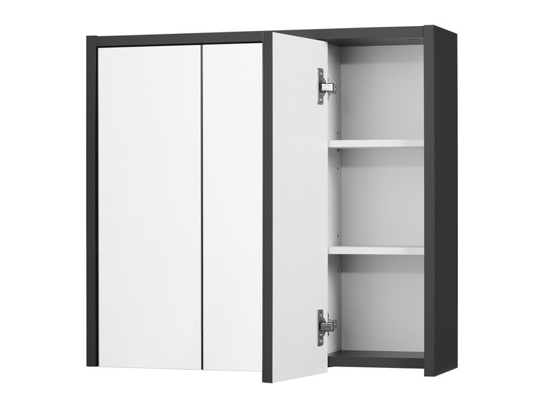 Aller en mode plein écran : LIVARNO home Armoire de toilette miroir Oslo, 65 x 60 x 17 cm, anthracite - Image 6