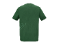 T-shirt vert foncé avec un motif géométrique.