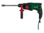 Marteau perforateur vert et noir avec des accents rouges et un burin.