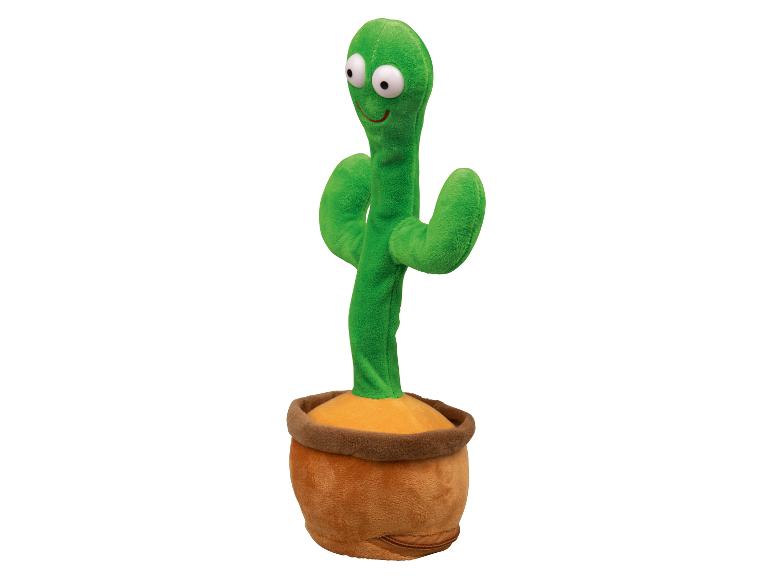 Un cactus en peluche vert dans un pot marron.