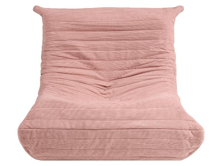 Fauteuil de sol rose au design côtelé