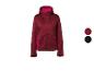 Veste softshell bordeaux pour femme avec détails rose fuchsia et option noire.