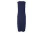Robe longue bleu marine, sans manches, style minimaliste.