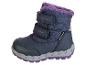 Bottes d'hiver imperméables pour enfants, de couleur bleu avec doublure en fourrure.