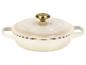 Cocotte en fonte émaillée crème avec couvercle et bouton doré
