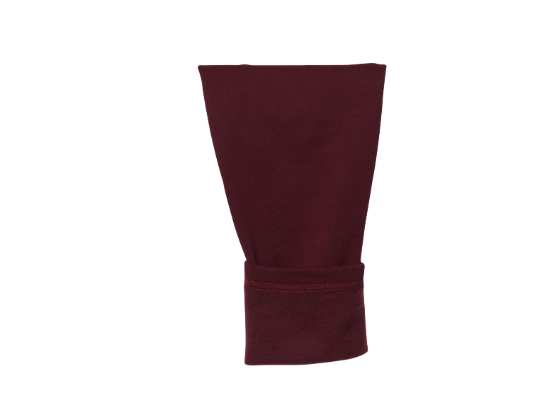 Manche bordeaux avec poignet sur fond noir