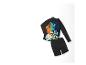 Maillot de bain enfant : haut manches longues imprimé tigre et short noir.