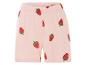 Shorts rose pâle à motif fraises.