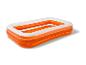 Piscine gonflable rectangulaire orange et blanche