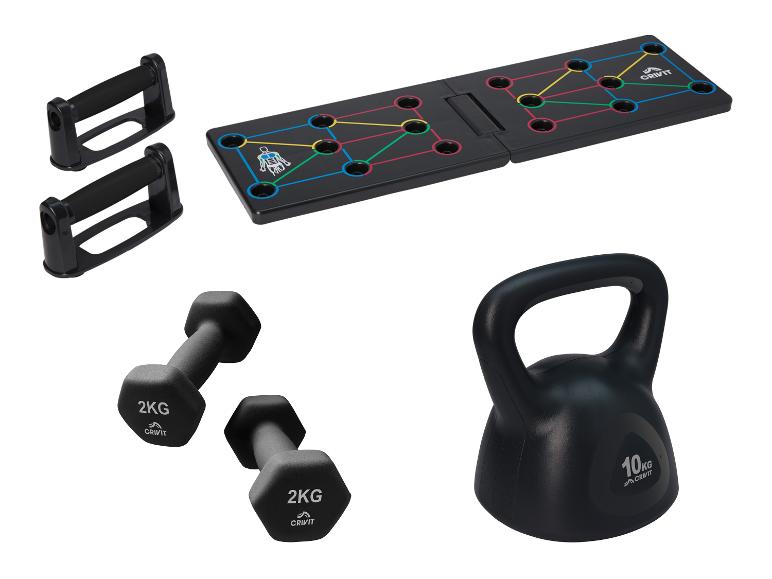 Planche de pompes CRIVIT, haltères et kettlebell