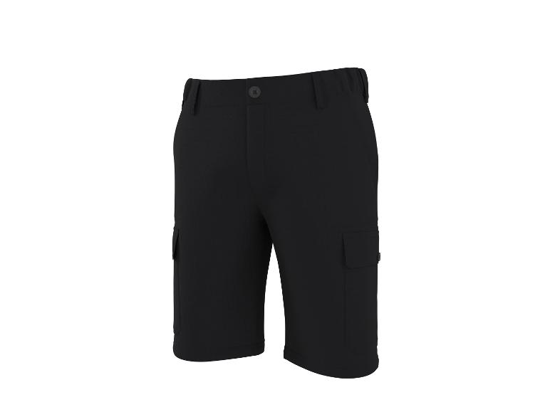 Shorts cargo noirs avec poches latérales et bouton à la taille.
