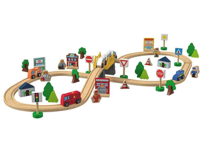 Aller en mode plein écran : Playtive Set de chemin de fer en bois - Image 6