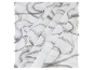 Tissu blanc avec imprimé de lignes grises courbes.