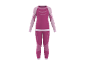 Ensemble de sous-vêtements thermiques rose et rose clair pour femme avec manches longues et leggings.