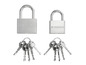 Deux cadenas Parkside avec leurs clés.