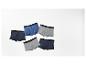 Cinq boxers pour hommes dans des tons bleus et gris