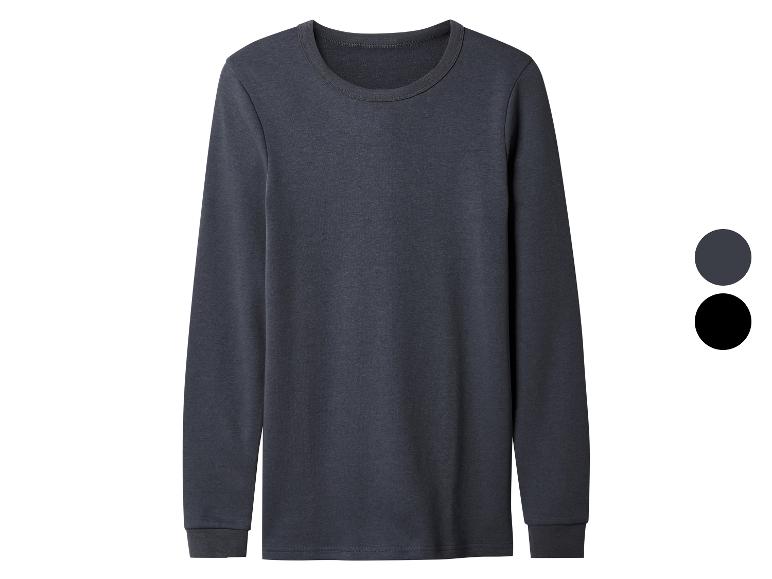 T-shirt à manches longues gris foncé avec options de couleur affichées.