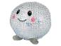 Peluche boule disco avec un visage souriant et de petits pieds