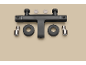 Mitigeur thermostatique noir pour baignoire avec accessoires de montage