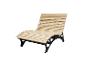 Banc de jardin en bois avec dossier inclinable et pieds en métal noir