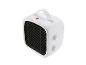 Radiateur soufflant portable blanc avec grille noire et deux boutons