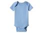 Body bébé bleu clair à manches courtes avec boutons-pression.