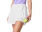 Tennis : jupe plissée blanche et balle de tennis.