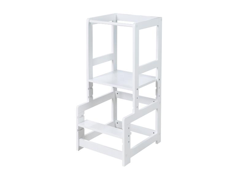 Tour d'apprentissage en bois blanc, réglable en hauteur, pour enfants