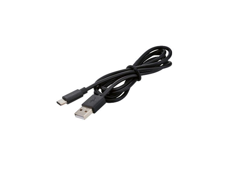 Câble USB noir avec connecteurs USB-A et USB-C.