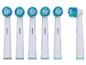 Six têtes de brosse à dents électriques Oral-B avec différentes soies.