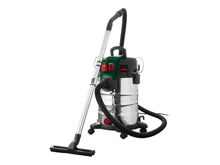 Aspirateur industriel Parkside avec réservoir en acier inoxydable.