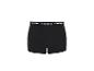 Caleçon boxer noir pour homme avec ceinture élastique blanche à texte répété.