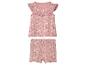 Ensemble fille : haut et short à fleurs roses.