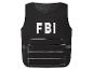 Gilet noir FBI avec texte blanc et lignes horizontales