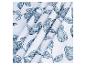 Tissu blanc à motif floral bleu marine.