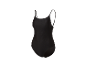 Un maillot de bain noir à fines bretelles.