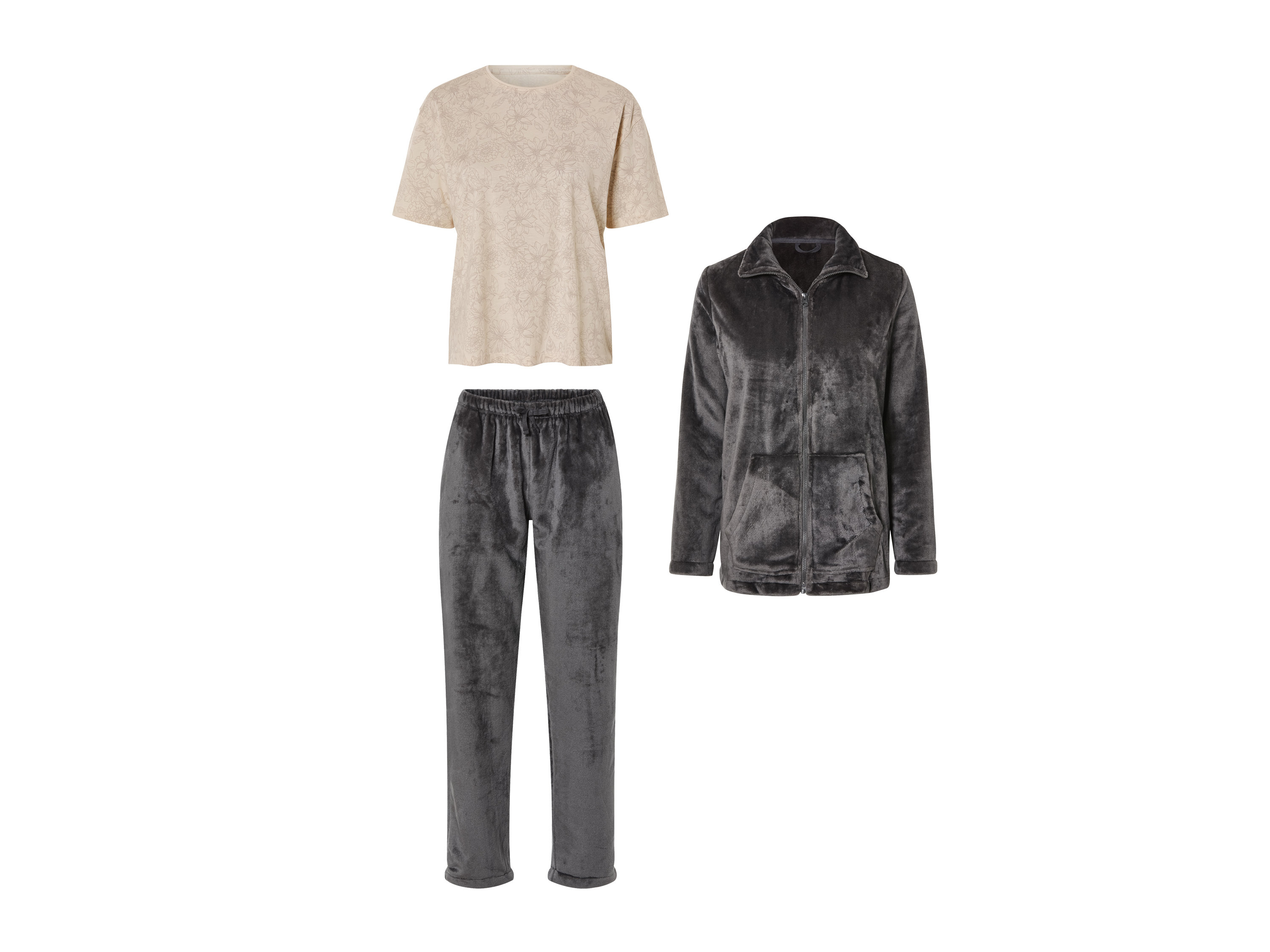 esmara® Ensemble pyjama femme (gris/beige, S(34/36))
