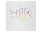 Poisson arc-en-ciel dessiné sur fond blanc