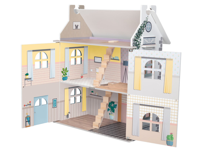 Aller en mode plein écran : Playtive Maison de poupée en bois Cabinet, trois étages - Image 10