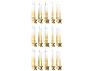 Rangées de bougies LED dorées et blanches avec pinces, idéales pour les décorations festives.