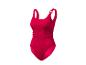 Maillot de bain une pièce rouge texturé avec anneau sur la bretelle