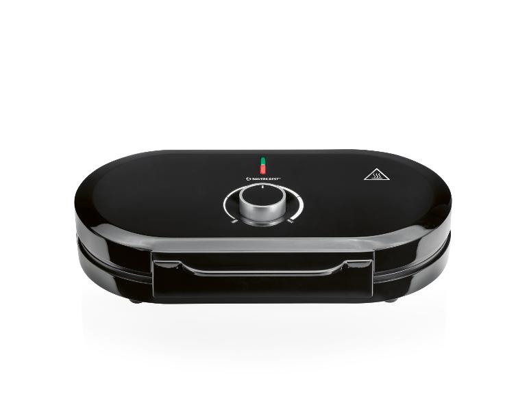 Grille-pain noir SilverCrest avec régulateur de température et voyants lumineux.