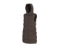 Gilet long matelassé pour femme avec capuche en marron