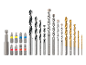Ensemble de forets et d'embouts de tournevis de différents types et tailles.
