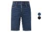 Shorts en jean bleu foncé et bleu marine.