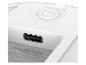 Chargeur de batterie blanc avec port USB-C et bouton d'alimentation.