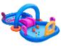 Piscine gonflable pour enfants avec toboggan, thème sous-marin.