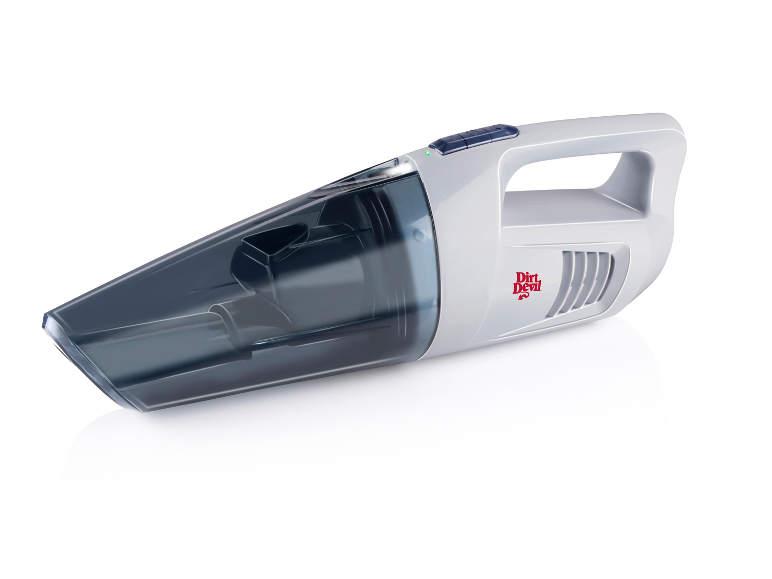 Un aspirateur Dirt Devil sans fil sur fond blanc.